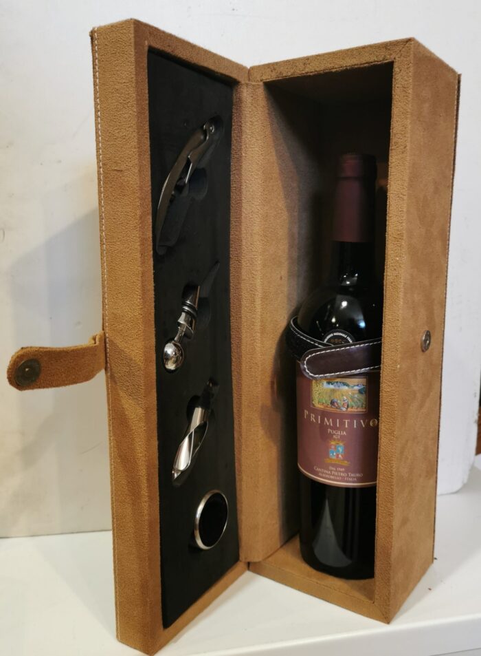 Portabottiglie in Velluto Singolo "Primitivo Tauro" - immagine 2