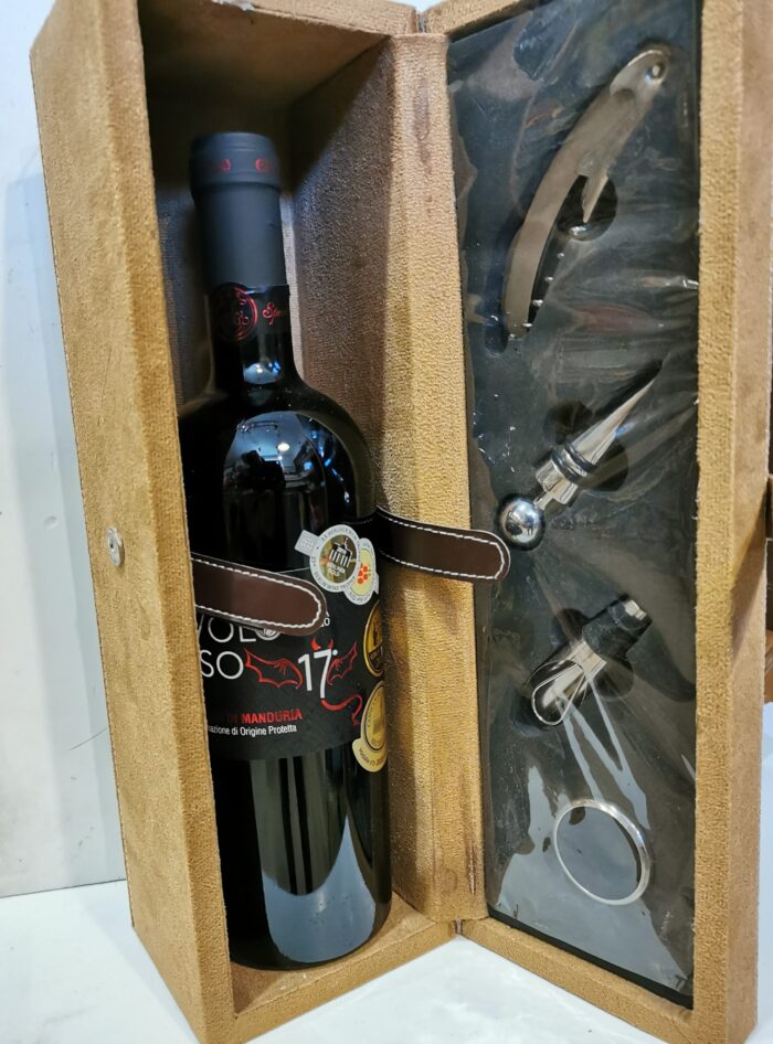 Portabottiglie in Velluto Singolo "Diavolo rosso Erario" " - immagine 2