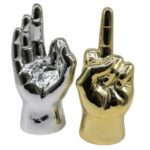 Riproduzione Mano in ceramica dorate e argentate